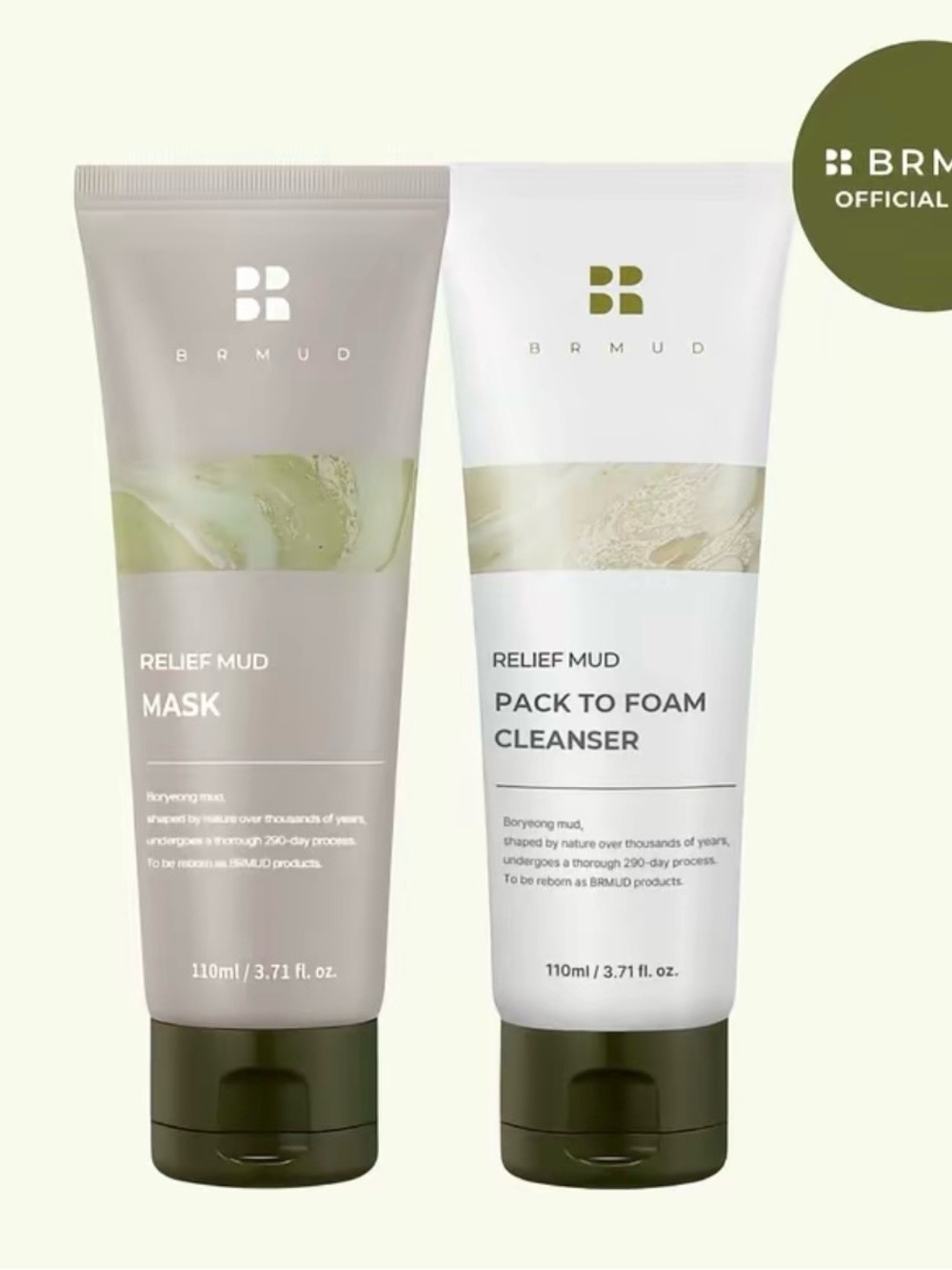 NEW BRMUD Mud Mask & Facial Cleanser Duo Bundle for Deep Cleansing